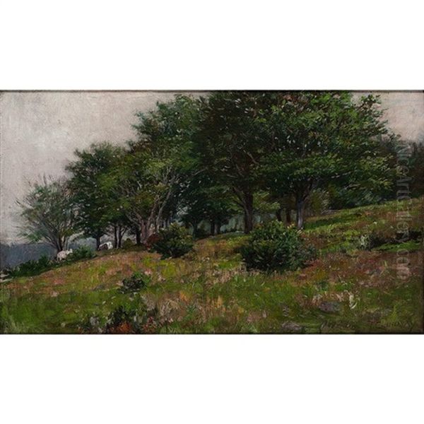 Meadow Scene Oil Painting by Thomas Corwin Lindsay