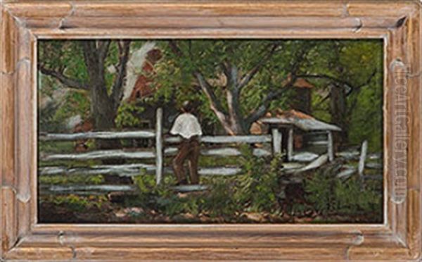 Barn Among The Trees Oil Painting by Thomas Corwin Lindsay