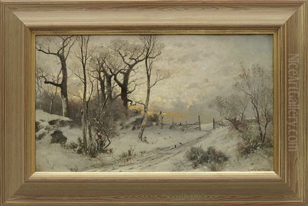 Vinterlandskap Oil Painting by Arvid Mauritz Lindstroem