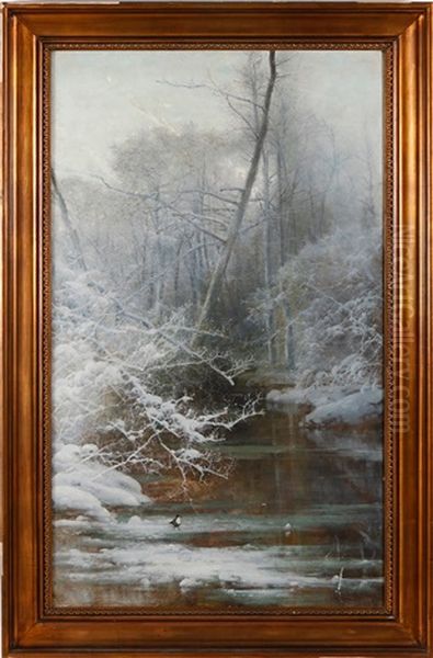 Vintermorgon Oil Painting by Arvid Mauritz Lindstroem