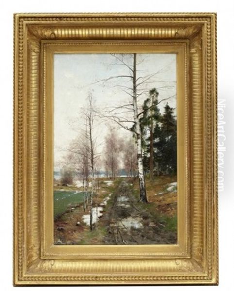 Var Oil Painting by Arvid Mauritz Lindstroem