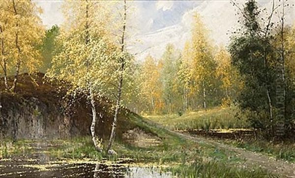 Host Oil Painting by Arvid Mauritz Lindstroem