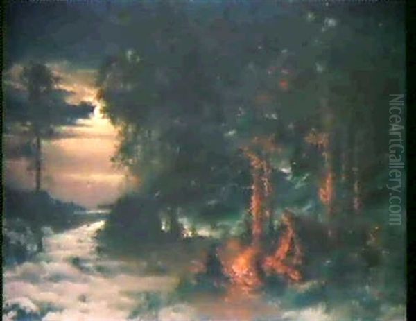 Winterlandschaft Im Monschein Oil Painting by Arvid Mauritz Lindstroem