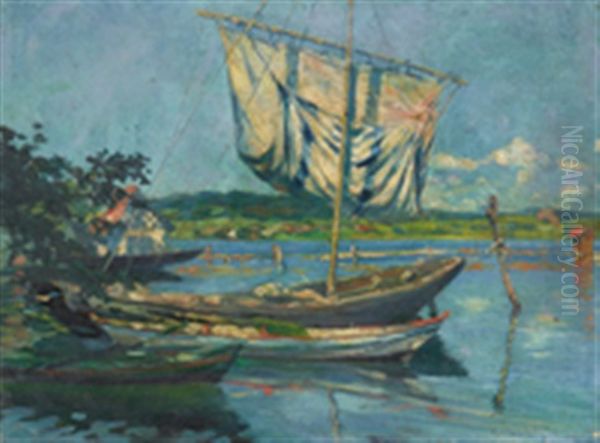 Reichenau Oil Painting by Carl August Liner