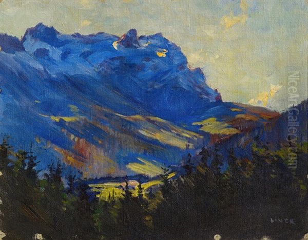 Blick Uber Das Wissbachtal Zum Alpstein Mit Ohrli Oil Painting by Carl August Liner