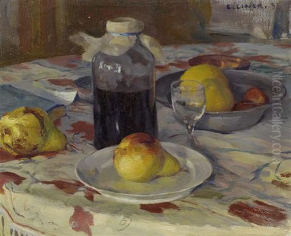 Fruhstuckstilleben Oil Painting by Carl August Liner