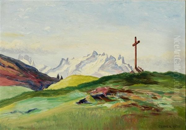 Blick Von Der Hochalp Auf Die Alpsteinkette Oil Painting by Carl August Liner