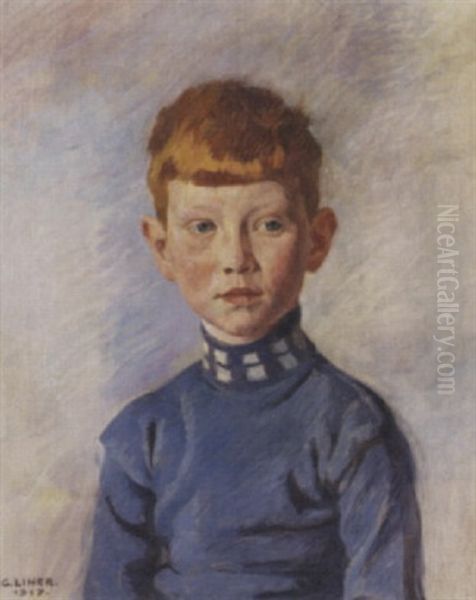 Portrait Eines Knaben Oil Painting by Carl August Liner