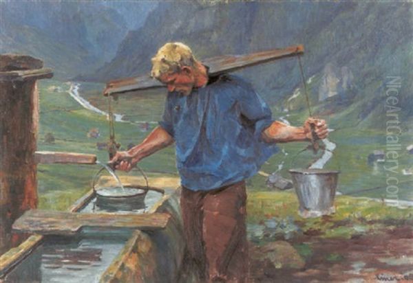 Das Wasser Oil Painting by Carl August Liner