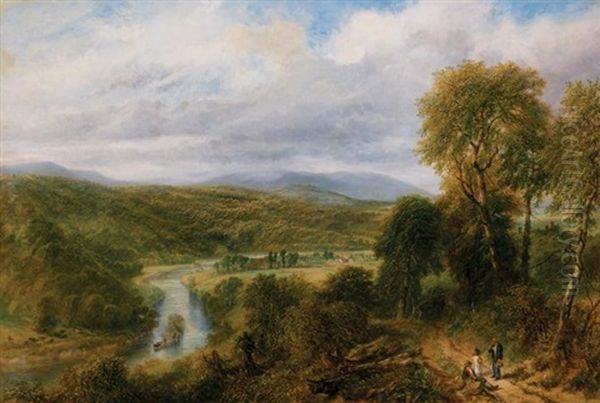 In The Wye Valley Oil Painting by Henry Harris Lines