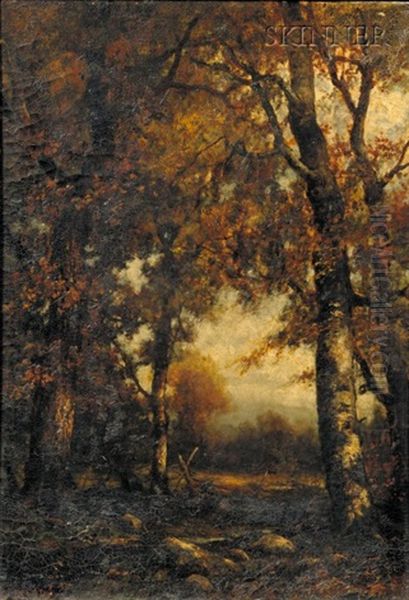 Clearing In The Forest Oil Painting by Charles Linford