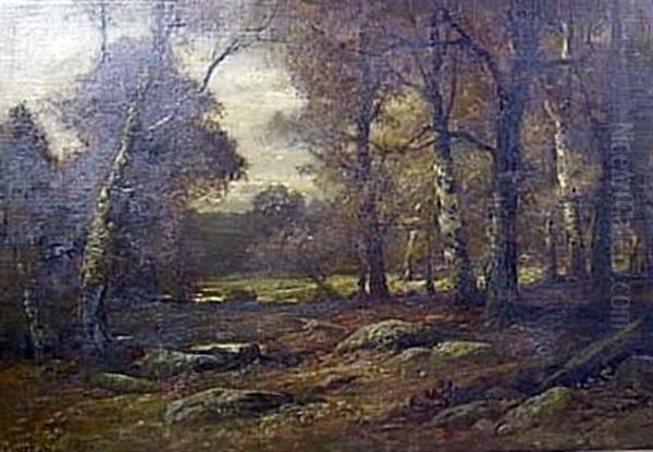 Forest Interior Oil Painting by Charles Linford