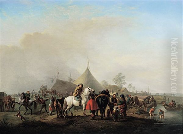 Feldlager Oil Painting by Johannes Lingelbach