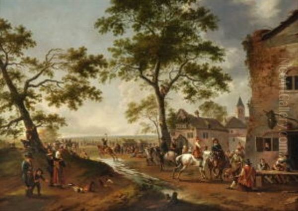 Dorflandschaft Oil Painting by Johannes Lingelbach