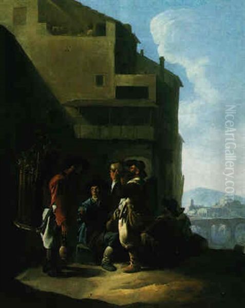 The Water Seller Oil Painting by Johannes Lingelbach