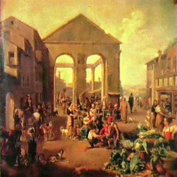 Scene De Marche Oil Painting by Johannes Lingelbach