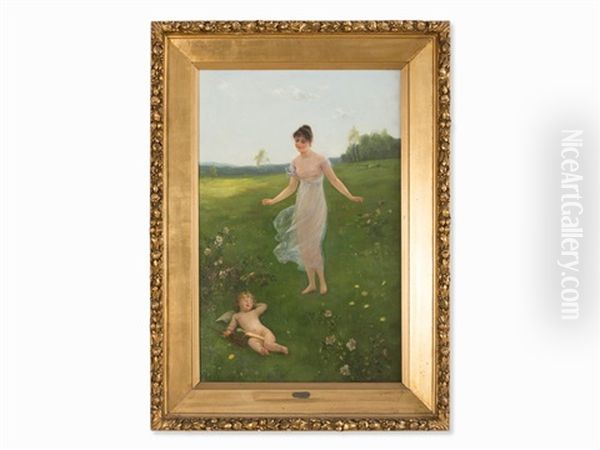 Spring Awakening Oil Painting by Otto Theodore Gustav Lingner