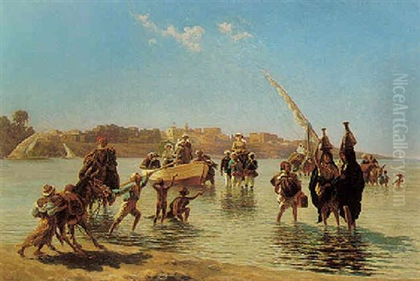 Near Luxor, Upper Egypt Oil Painting by Paul Rudolf Linke