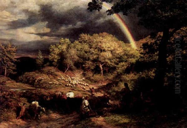 The Rainbow Oil Painting by James Thomas Linnell