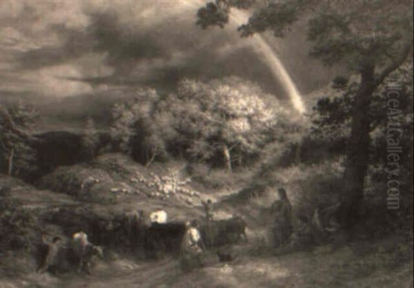 The Rainbow Oil Painting by James Thomas Linnell