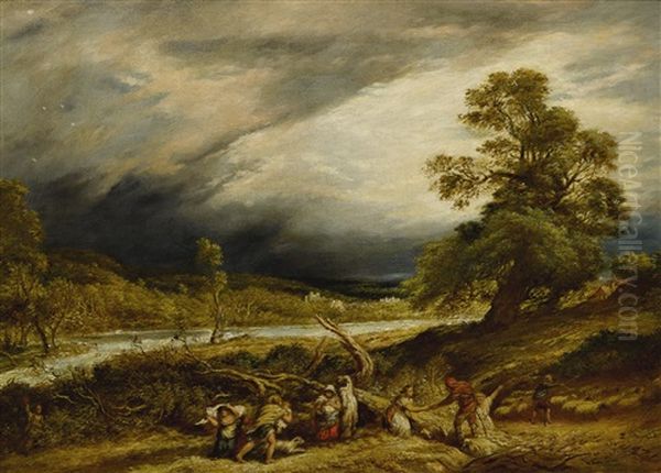 The Rise Of The River Oil Painting by John Linnell