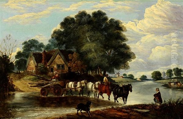 Ford On The Stour Oil Painting by John Linnell