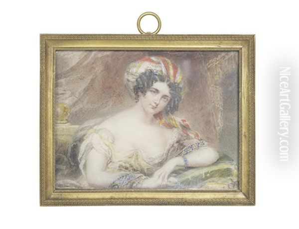 Corisande Armandine Leonie Sophie Bennett Nee De Gramont, Countess Of Tankerville (1783-1865) Oil Painting by John Linnell