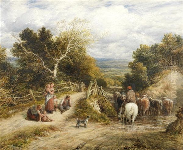 The Brook Oil Painting by John Linnell