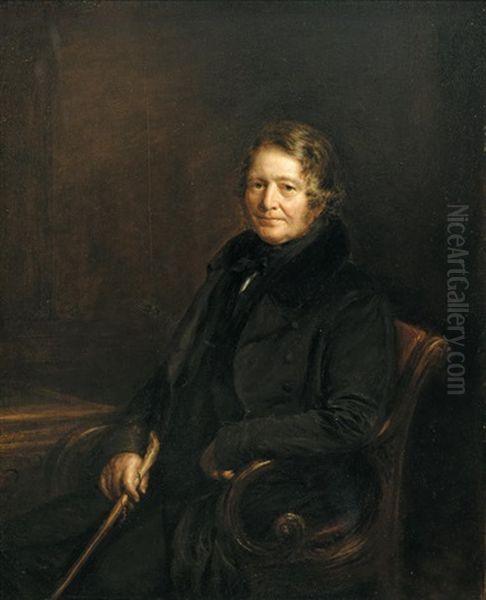 Portrait Of A Gentleman, Thought To Be Sir Robert Peel Oil Painting by John Linnell