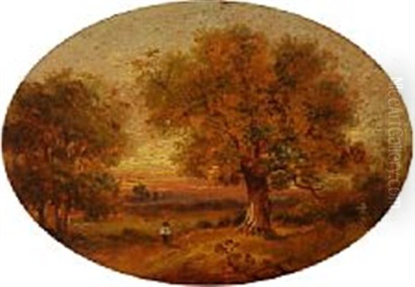 Autumn Landscape Oil Painting by John Linnell