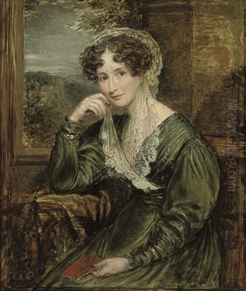 Portrait Of Madame De Wouters, Nee Baronne De Barbier Oil Painting by John Linnell