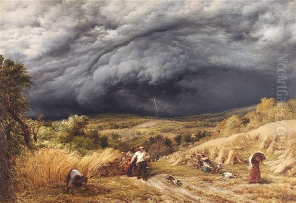 Storm In Autumn Oil Painting by John Linnell