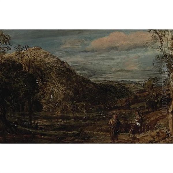 The Rest On The Flight To Egypt Oil Painting by John Linnell