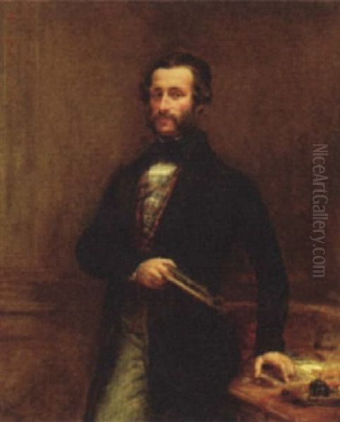 Portrait Of Alexander Milford Sutherland H.e.i.c.s. Oil Painting by John Linnell