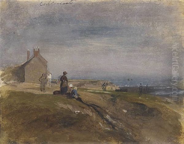 At Cullercoats, Northumberland Oil Painting by John Linnell