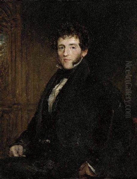 Portrait Of A Gentleman In A Black Coat Oil Painting by John Linnell