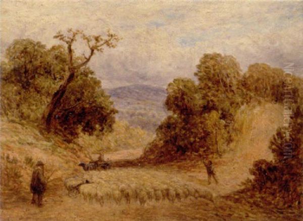 Dusty Road Oil Painting by John Linnell