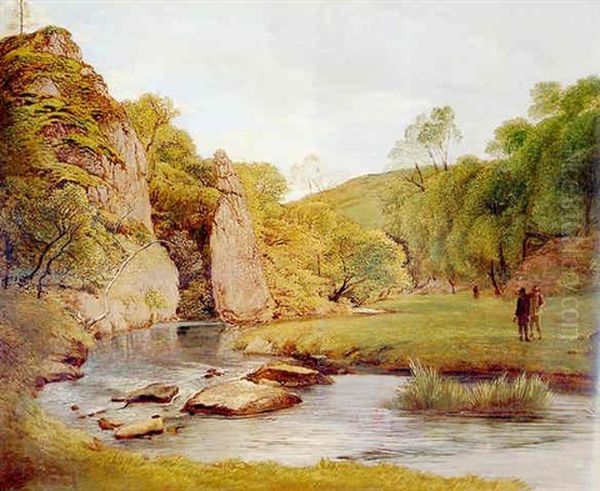 Pike Pool, Dovedale Oil Painting by John Linnell