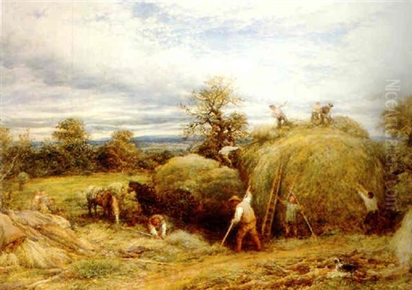 A Haystack Oil Painting by John Linnell