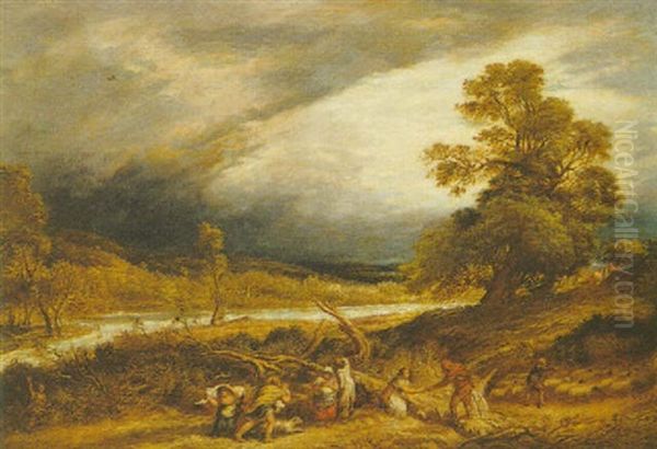 The Rise Of The River Oil Painting by John Linnell