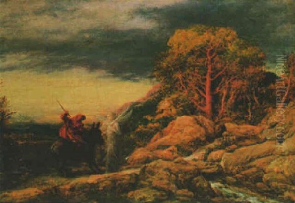 Baalem And The Ass Oil Painting by John Linnell