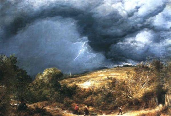 The Storm Oil Painting by John Linnell