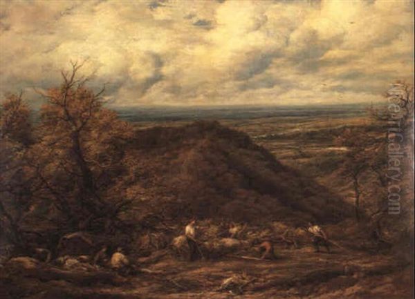 English Woodlands Oil Painting by John Linnell