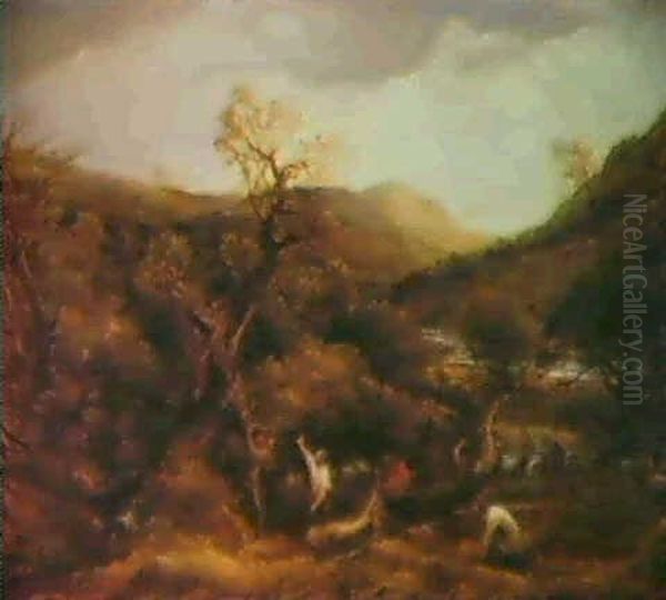 Woodcutters - Wales Oil Painting by John Linnell