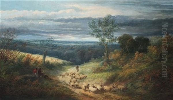 A Rest By The Wayside by William Linnell