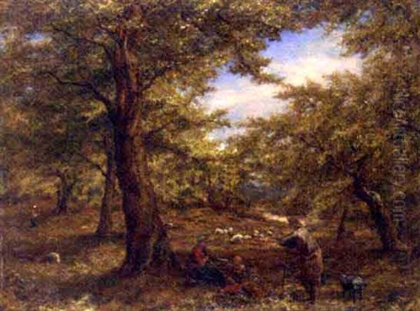 Under The Beech Tree Oil Painting by William Linnell