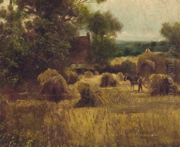 Farm Work Oil Painting by John Linnell