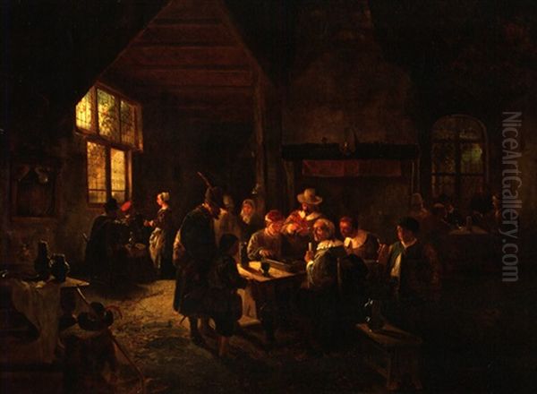 Wirtshausszene Oil Painting by Willem Linnig the Elder