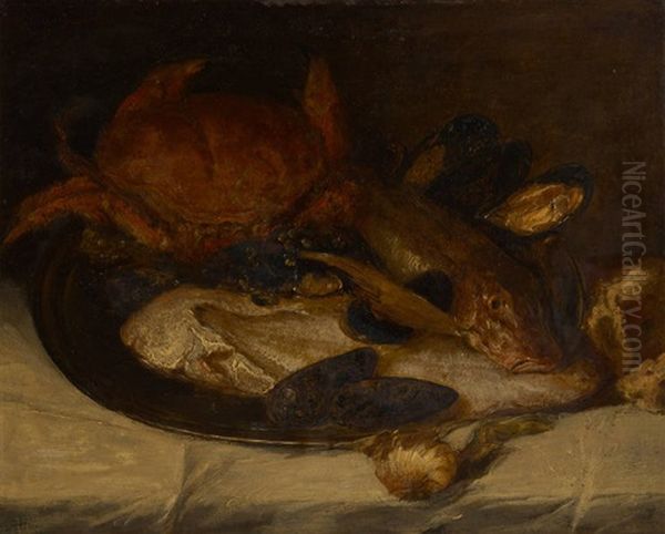 Le Crabe Oil Painting by Willem Linnig the Younger