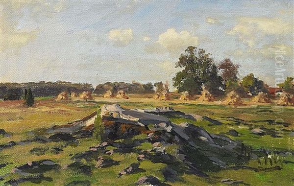 Landschaftsstudie (study) Oil Painting by Adolf Lins